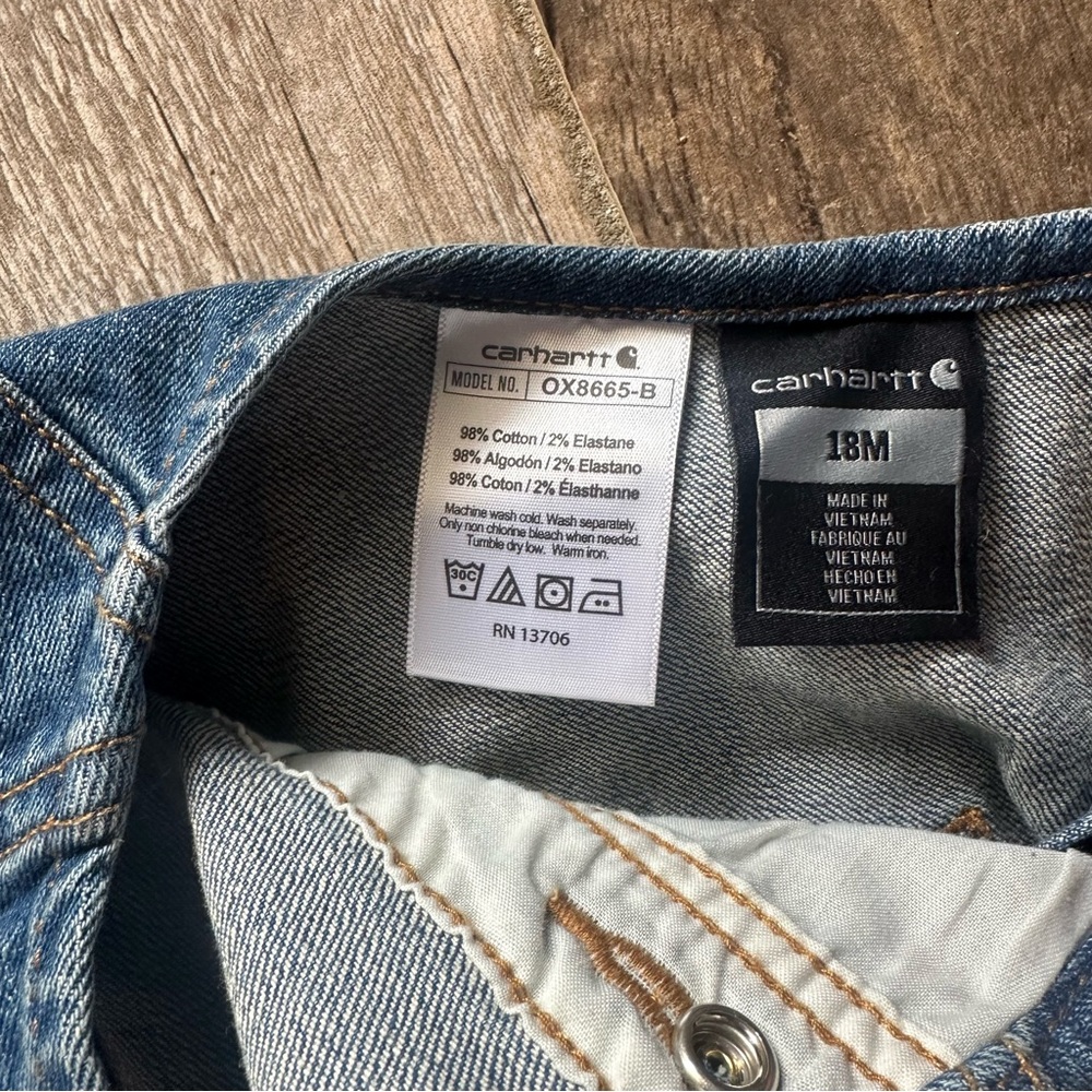 Carhartt 18 month denim Overalls - Picture 3 of 4